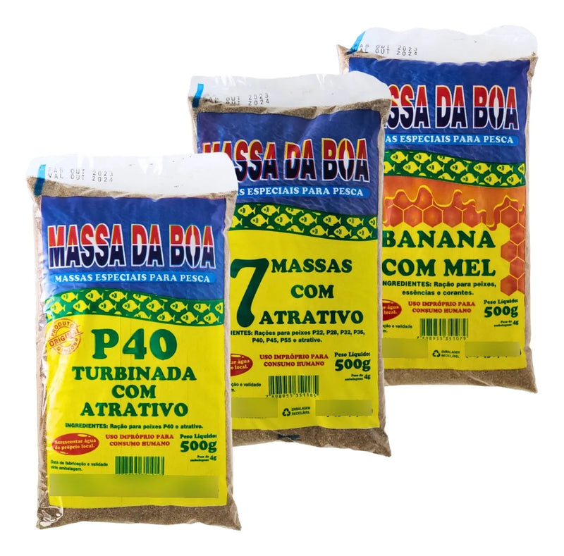 Kit 3 Massas Pesca P40 Turbinada + 7 Massas E Banana Com Mel