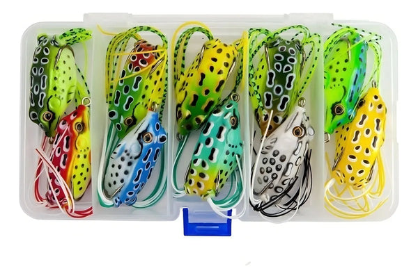 10 Isca Artificial - Frog Sapo Anti Enrosco Sapinho Iscas Rã Cor Variados