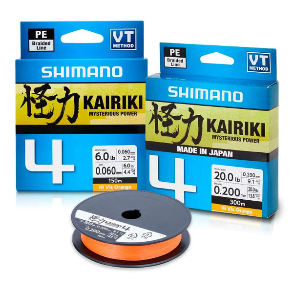 LINHA MULTIFILAMENTO SHIMANO KAIRIKI X4 40LB 150M LARANJA